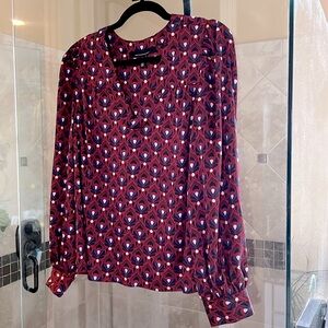 WHBM burgundy dressy top